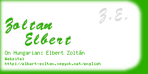 zoltan elbert business card