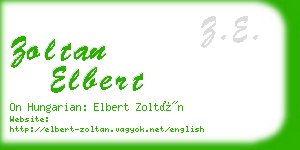 zoltan elbert business card